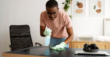 medium-shot-man-servant-cleaning-table medium-shot-man-servant-cleaning-table